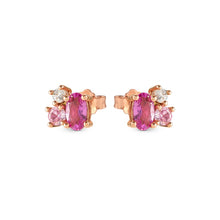 Load image into Gallery viewer, MOSAICA EARRINGS 241606/011 ROSE GOLD PINK CZ STUDS
