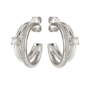 COSMIC LOVE EARRINGS 241712/001 SILVER WITH WHITE CZ