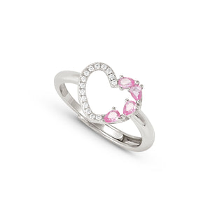 SHINE ME UP RING 241900/004 HEART WITH PINK CZ
