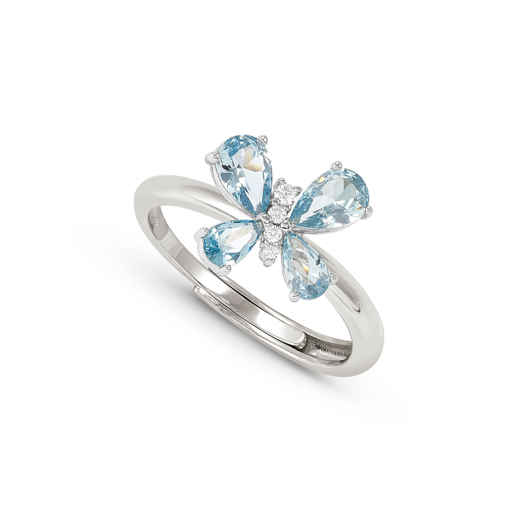 SHINE ME UP RING 241900/005 BUTTERFLY WITH BLUE CZ