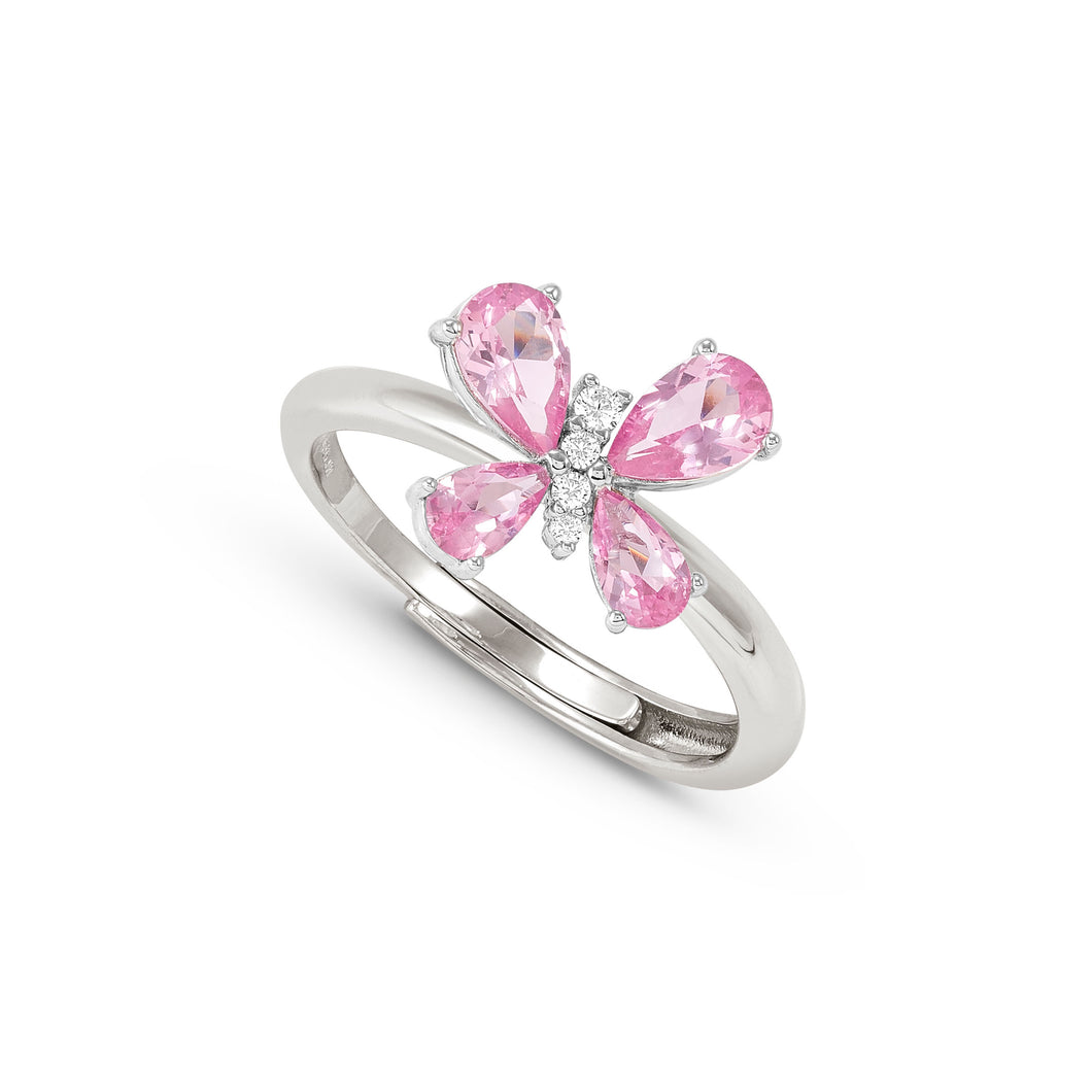 SHINE ME UP RING 241900/007 BUTTERFLY WITH PINK CZ
