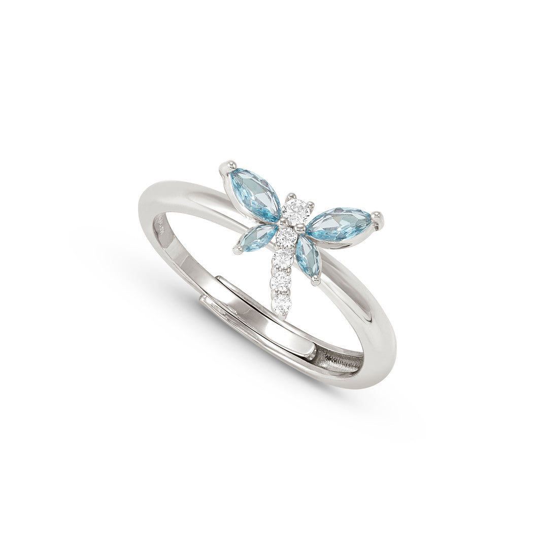 SHINE ME UP RING 241900/011 DRAGONFLY WITH BLUE CZ