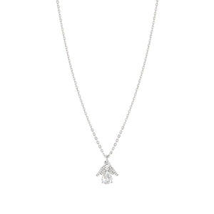 SHINE ME UP SILVER NECKLACE 241902/001 WHITE ANGEL CZ PENDANT