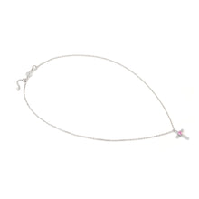Load image into Gallery viewer, SHINE ME UP SILVER NECKLACE 241902/002 PINK &amp; WHITE CROSS CZ PENDANT
