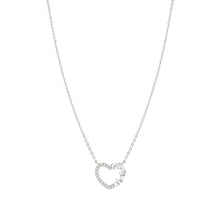 Load image into Gallery viewer, SHINE ME UP SILVER NECKLACE 241902/003 WHITE HEART CZ PENDANT
