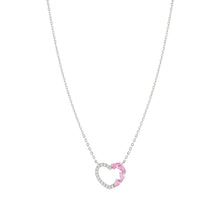 Load image into Gallery viewer, SHINE ME UP SILVER NECKLACE 241902/004 PINK HEART CZ PENDANT
