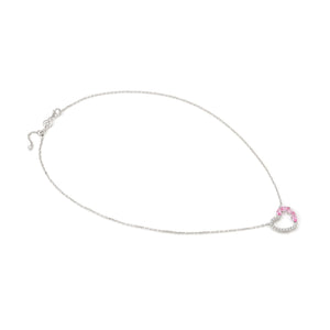 SHINE ME UP SILVER NECKLACE 241902/004 PINK HEART CZ PENDANT