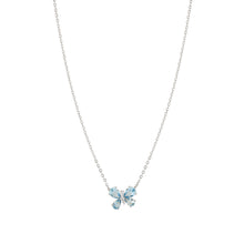 Load image into Gallery viewer, SHINE ME UP SILVER NECKLACE 241902/005 BLUE &amp; WHITE BUTTERFLY CZ PENDANT
