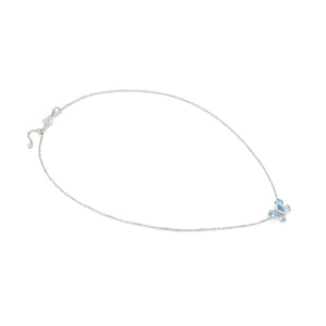 SHINE ME UP SILVER NECKLACE 241902/005 BLUE & WHITE BUTTERFLY CZ PENDANT