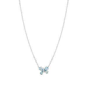 SHINE ME UP SILVER NECKLACE 241902/005 BLUE & WHITE BUTTERFLY CZ PENDANT
