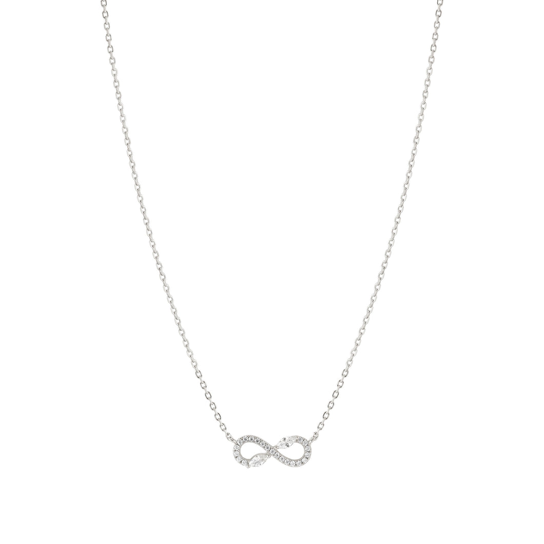 SHINE ME UP SILVER NECKLACE 241902/010 WHITE INFINITY CZ PENDANT