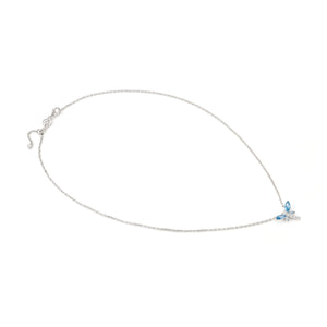 SHINE ME UP SILVER NECKLACE 241902/011 BLUE & WHITE DRAGONFLY CZ PENDANT