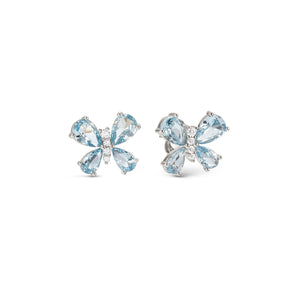 SHINE ME UP EARRINGS 241903/005 SMALL BUTTERFLY STUDS WITH BLUE CZ