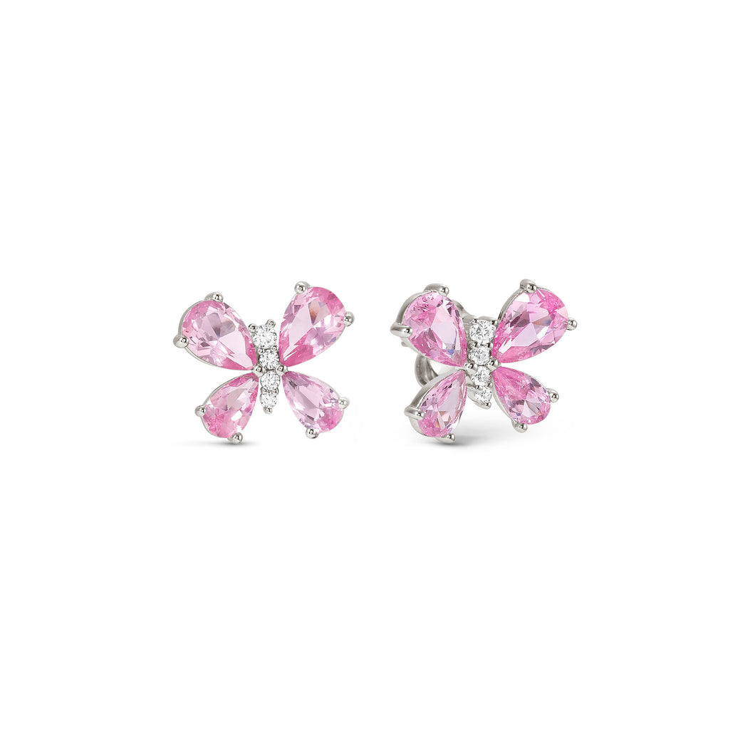 SHINE ME UP EARRINGS 241903/007 SMALL BUTTERFLY STUDS WITH PINK CZ