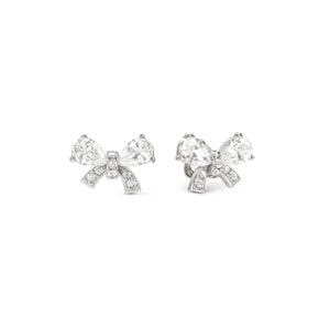 SHINE ME UP EARRINGS 241903/008 SMALL BOW STUDS WITH CZ