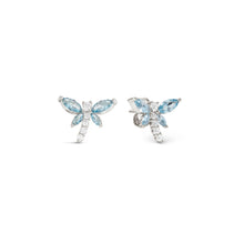 Load image into Gallery viewer, SHINE ME UP EARRINGS 241903/011 SMALL DRAGONFLY STUDS WITH BLUE CZ
