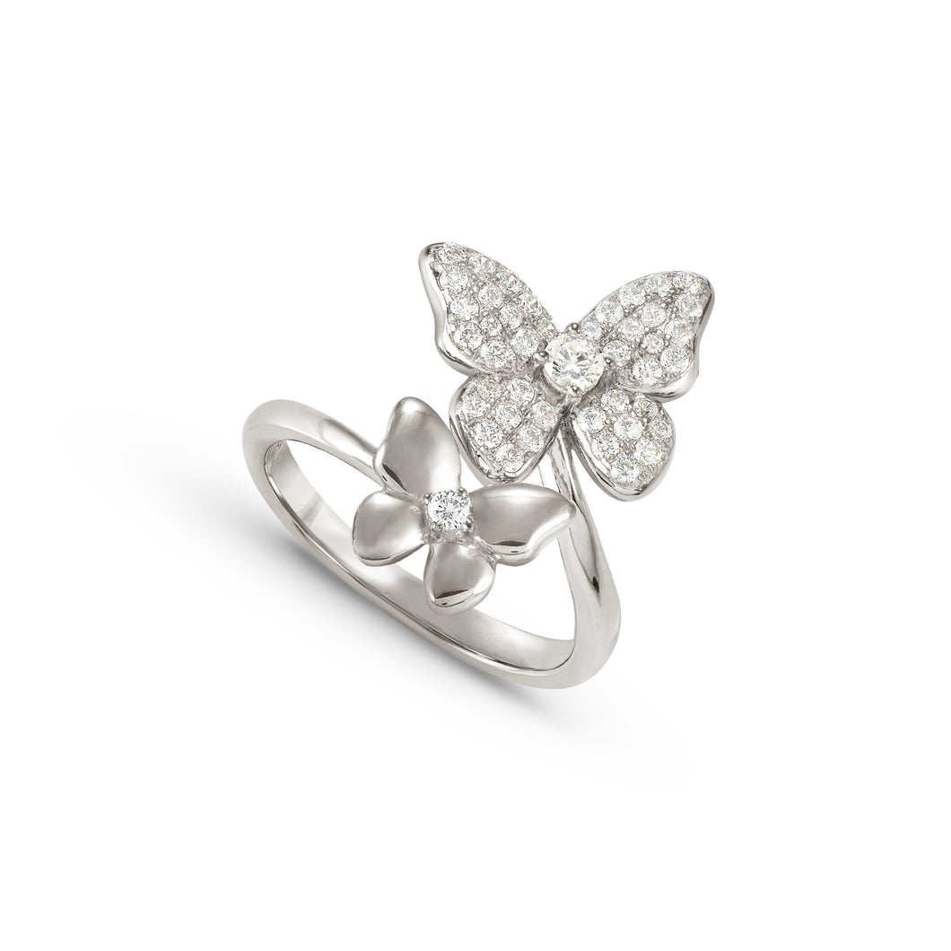 SWEETMADAME SILVER RING 242002/040 BUTTERFLY WITH CZ