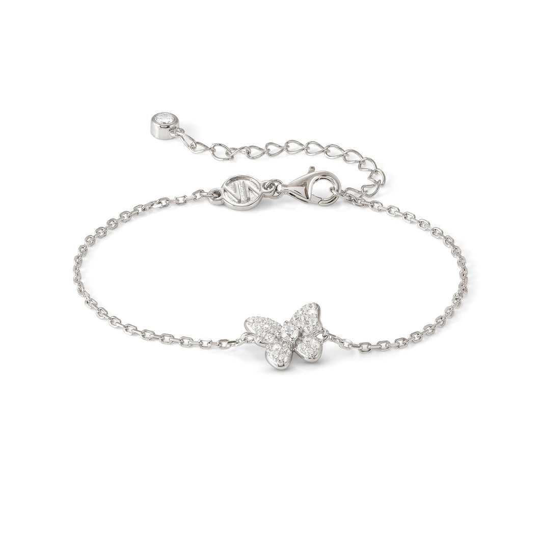 SWEETMADAME SILVER BRACELET 242005/040 SMALL BUTTERFLY WHITE CZ