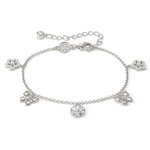 SWEETMADAME SILVER BRACELET 242007/050 NATURE CHARMS WITH CZ