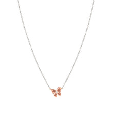 Load image into Gallery viewer, SWEETMADAME SILVER &amp; ROSE GOLD NECKLACE 242008/041 BUTTERFLY CZ PENDANT
