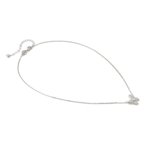 SWEETMADAME SILVER NECKLACE 242009/040 BUTTERFLY WHITE CZ PENDANT