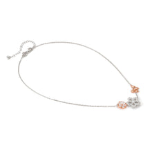 Load image into Gallery viewer, SWEETMADAME SILVER &amp; ROSE GOLD NECKLACE 242010/051 FLOWER &amp; BUTTERFLY WHITE CZ PENDANT
