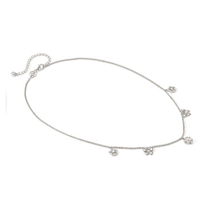 SWEETMADAME SILVER NECKLACE 242011/050 NATURE CZ PENDANTS