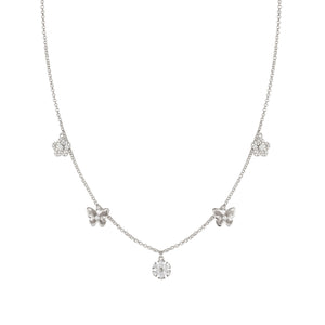 SWEETMADAME SILVER NECKLACE 242011/050 NATURE CZ PENDANTS