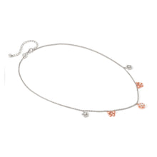 Load image into Gallery viewer, SWEETMADAME SILVER &amp; ROSE GOLD NECKLACE 242011/051 NATURE CZ PENDANTS
