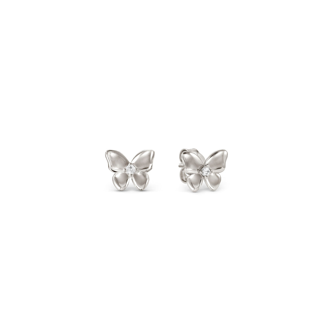 SWEETMADAME SILVER STUDS 2420012/040 BUTTERFLY WITH CZ
