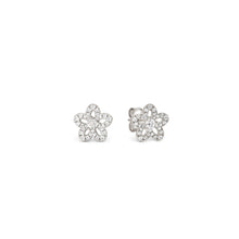 Load image into Gallery viewer, SWEETMADAME SILVER STUDS 242013/010 PAVÉ SET CZ FLOWERS
