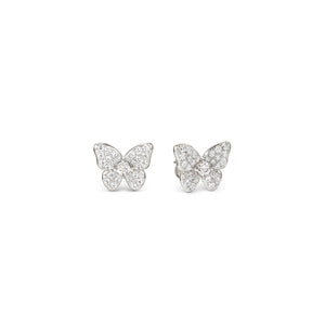SWEETMADAME SILVER STUDS 242013/040 PAVÉ SET CZ BUTTERFLIES