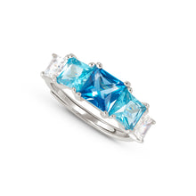 Load image into Gallery viewer, DAYTONIGHT SILVER RING 242100/006 TONAL BLUE CZ
