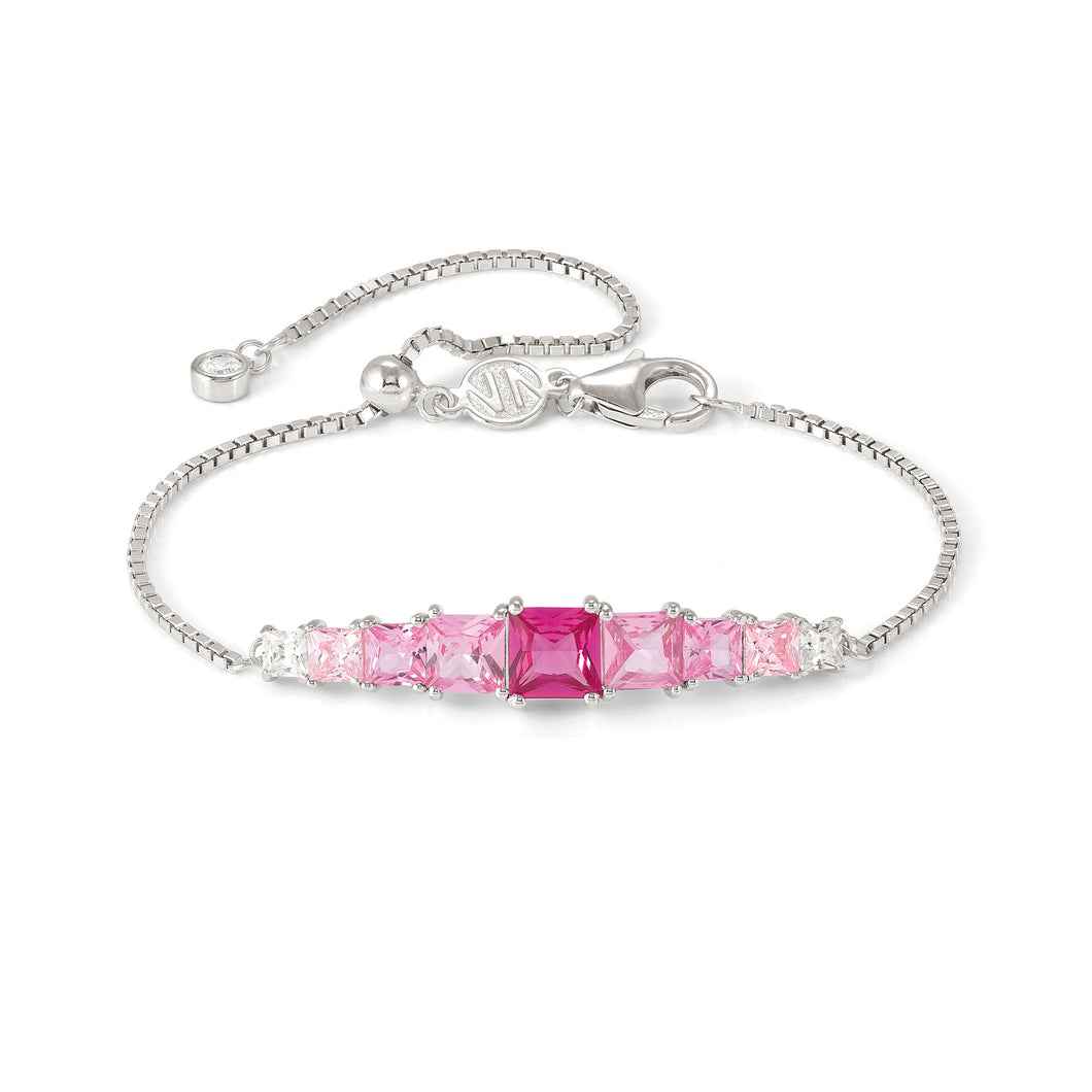 DAYTONIGHT SILVER BRACELET 242101/003 TONAL PINK CZ