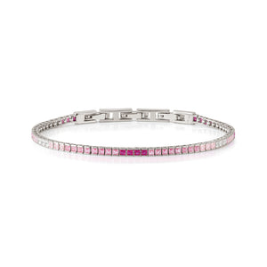 DAYTONIGHT SILVER TENNIS BRACELET 242102/003 TONAL PINK CZ