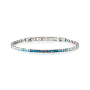 DAYTONIGHT SILVER TENNIS BRACELET 242102/006 TONAL BLUE CZ