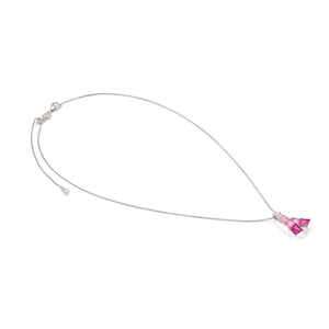 DAYTONIGHT SILVER NECKLACE 242104/003 TONAL PINK CZ PENDANT