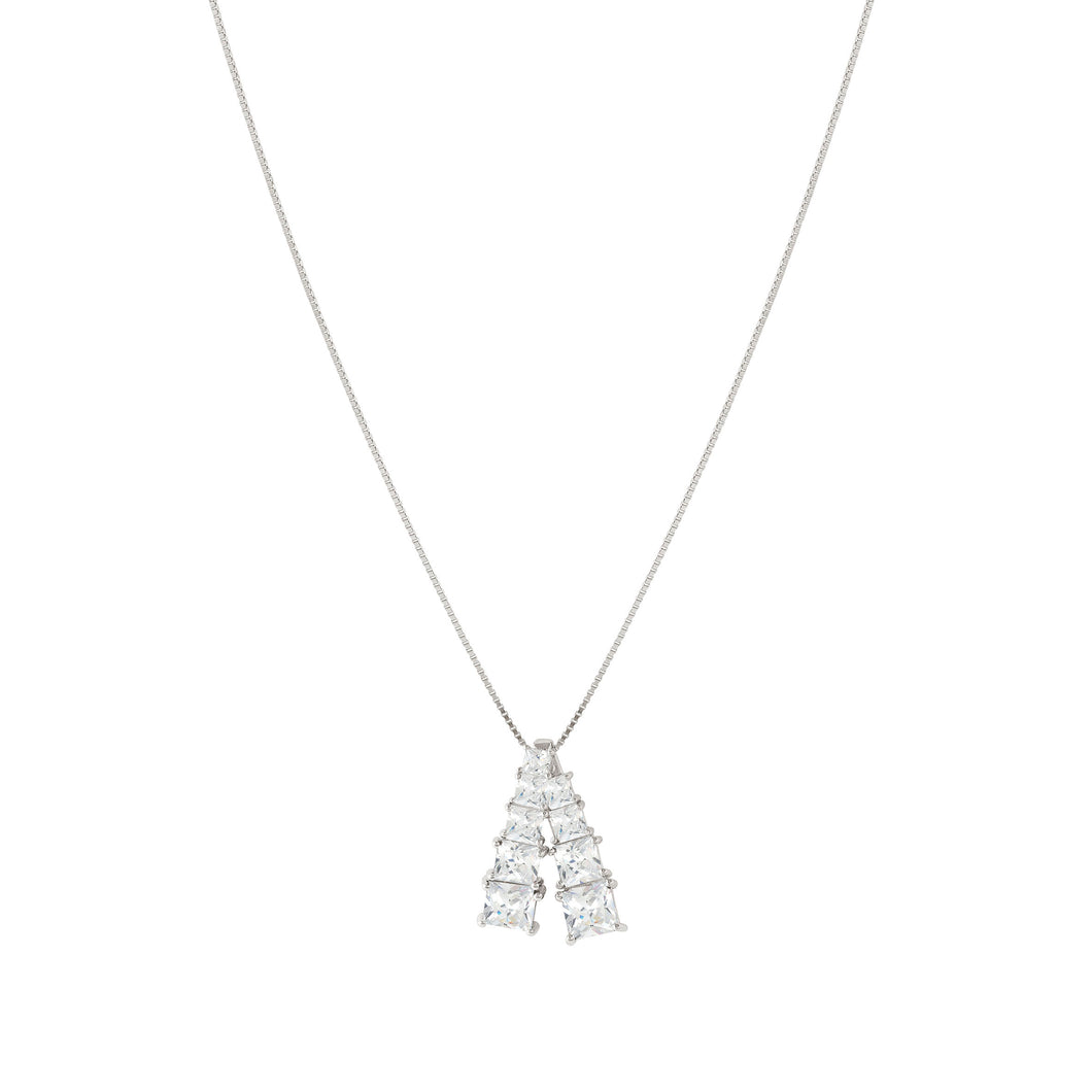 DAYTONIGHT SILVER NECKLACE 242104/010 WHITE CZ PENDANT