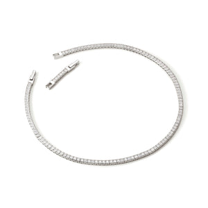 DAYTONIGHT SILVER TENNIS NECKLACE 242105/010 WHITE CZ