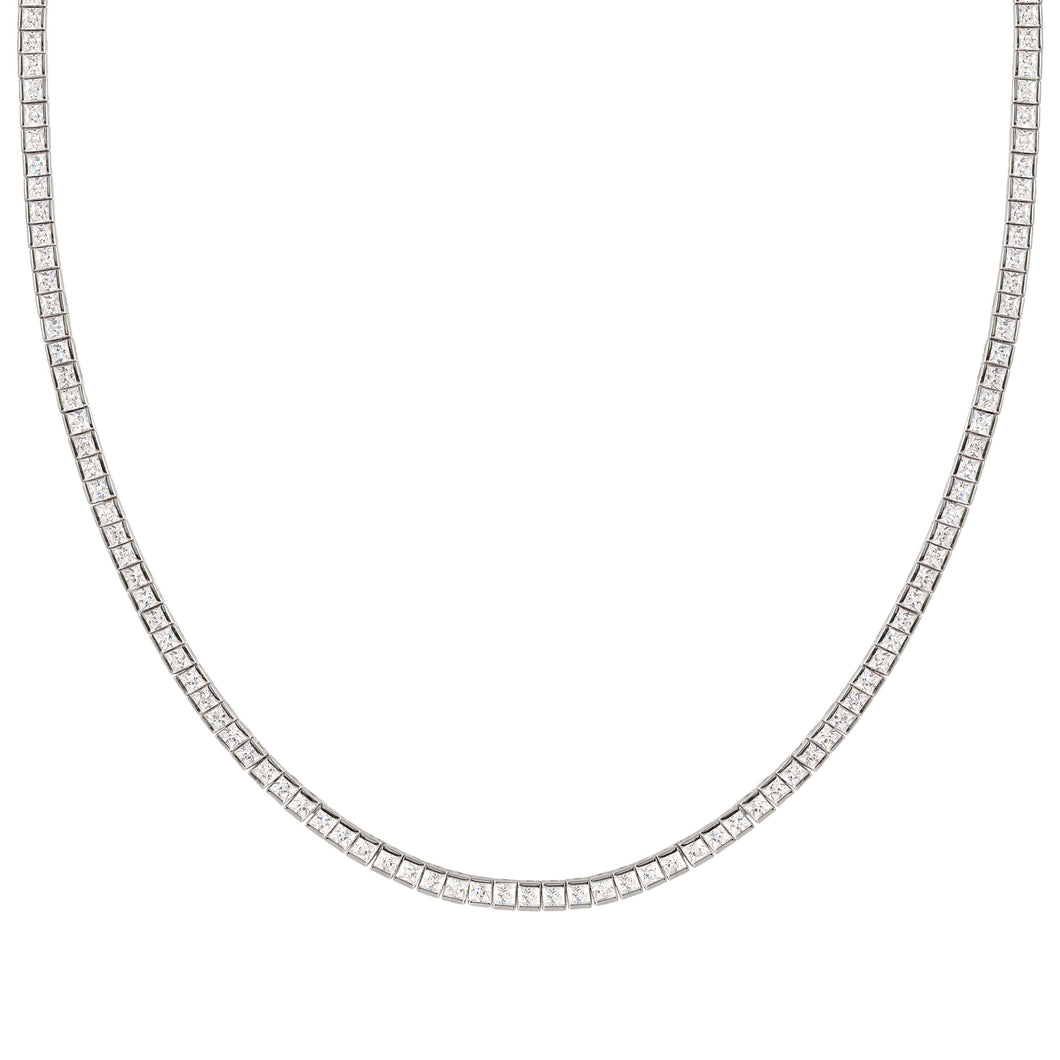 DAYTONIGHT SILVER TENNIS NECKLACE 242105/010 WHITE CZ