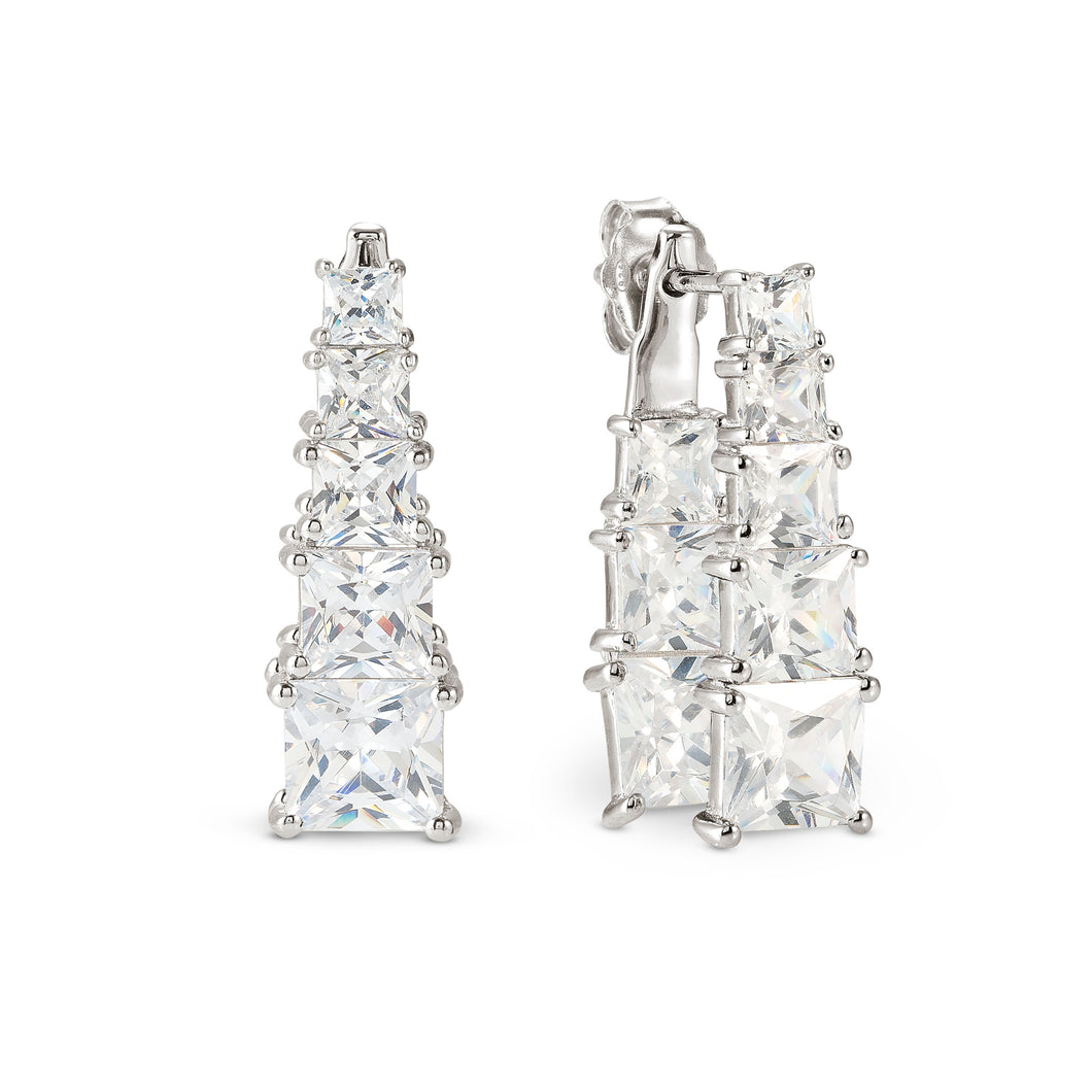 DAYTONIGHT SILVER EARRINGS 242106/010 WHITE CZ