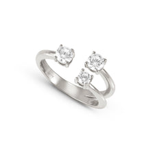 Load image into Gallery viewer, FASHION ERA SILVER RING 242200/010 TRIPLE WHITE CZ

