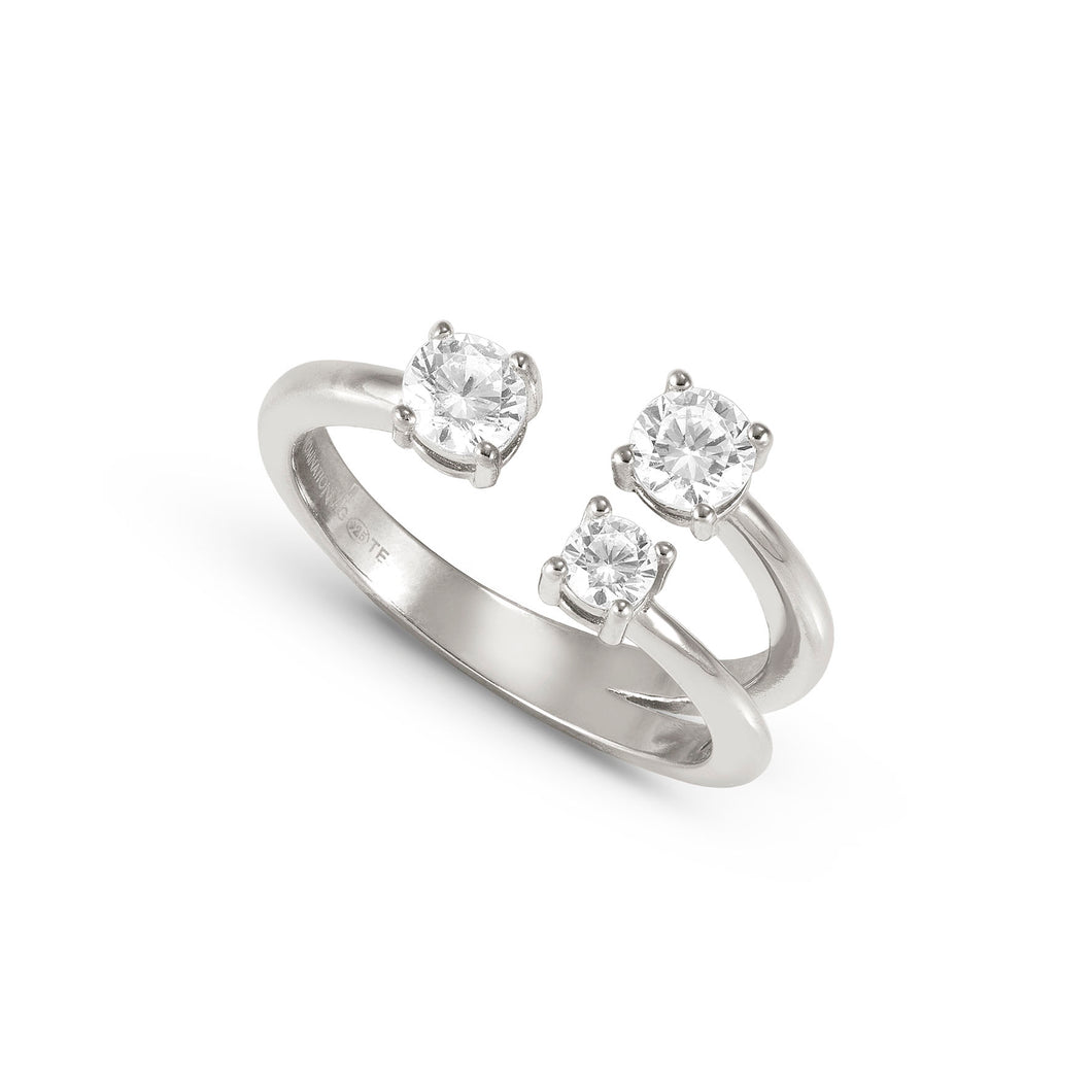 FASHION ERA SILVER RING 242200/010 TRIPLE WHITE CZ