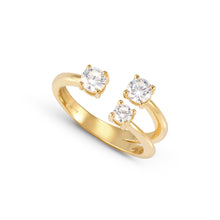 Load image into Gallery viewer, FASHION ERA GOLD RING 242200/012 TRIPLE WHITE CZ
