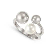 Load image into Gallery viewer, FASHION ERA SILVER RING 242202/010 TRIPLE SPHERES WITH PEARL

