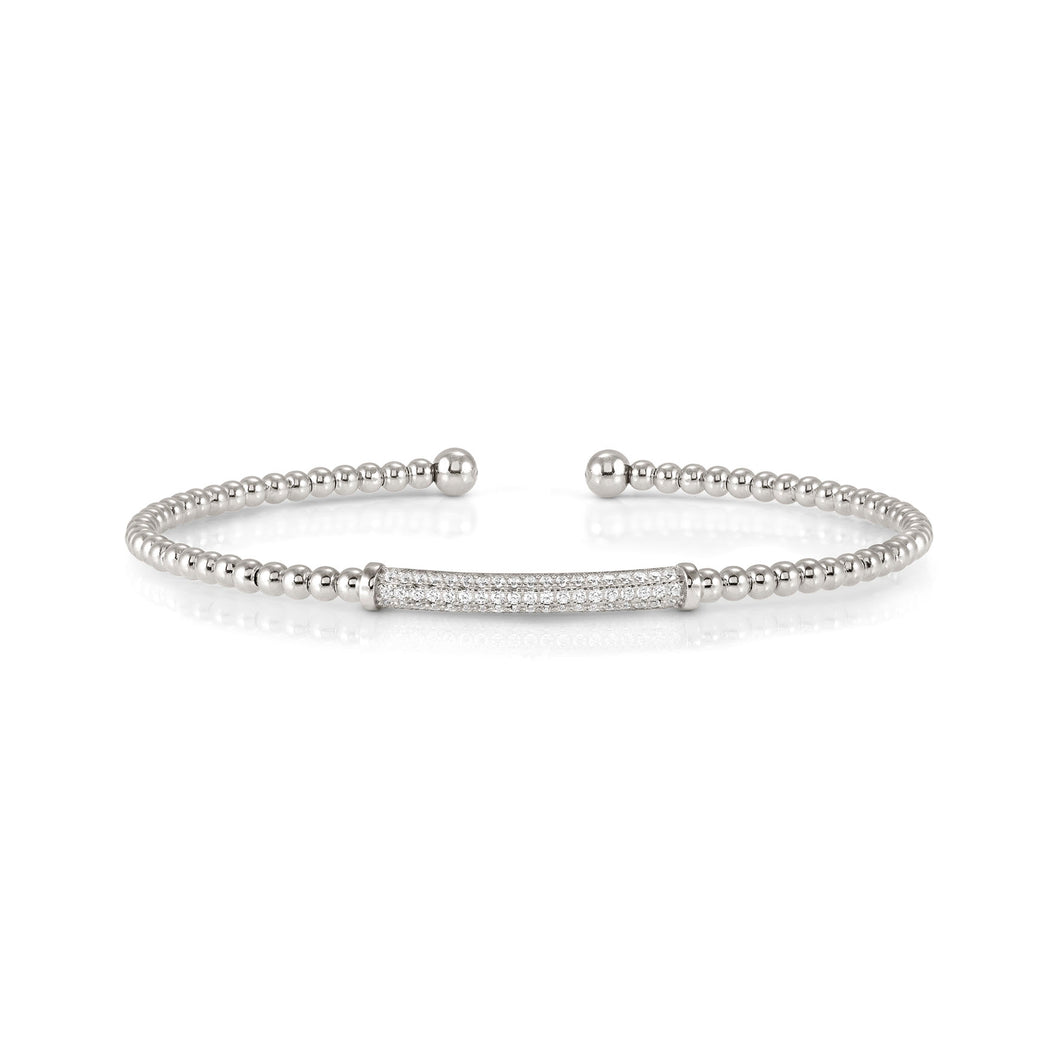 FASHION ERA SILVER BRACELET 242206/010 WITH WHITE CZ BAR