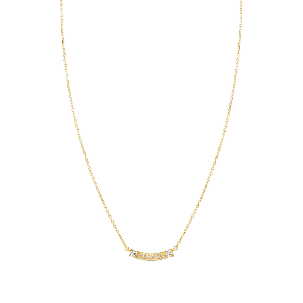 FASHION ERA NECKLACE 242209/012 GOLD WITH WHITE CZ