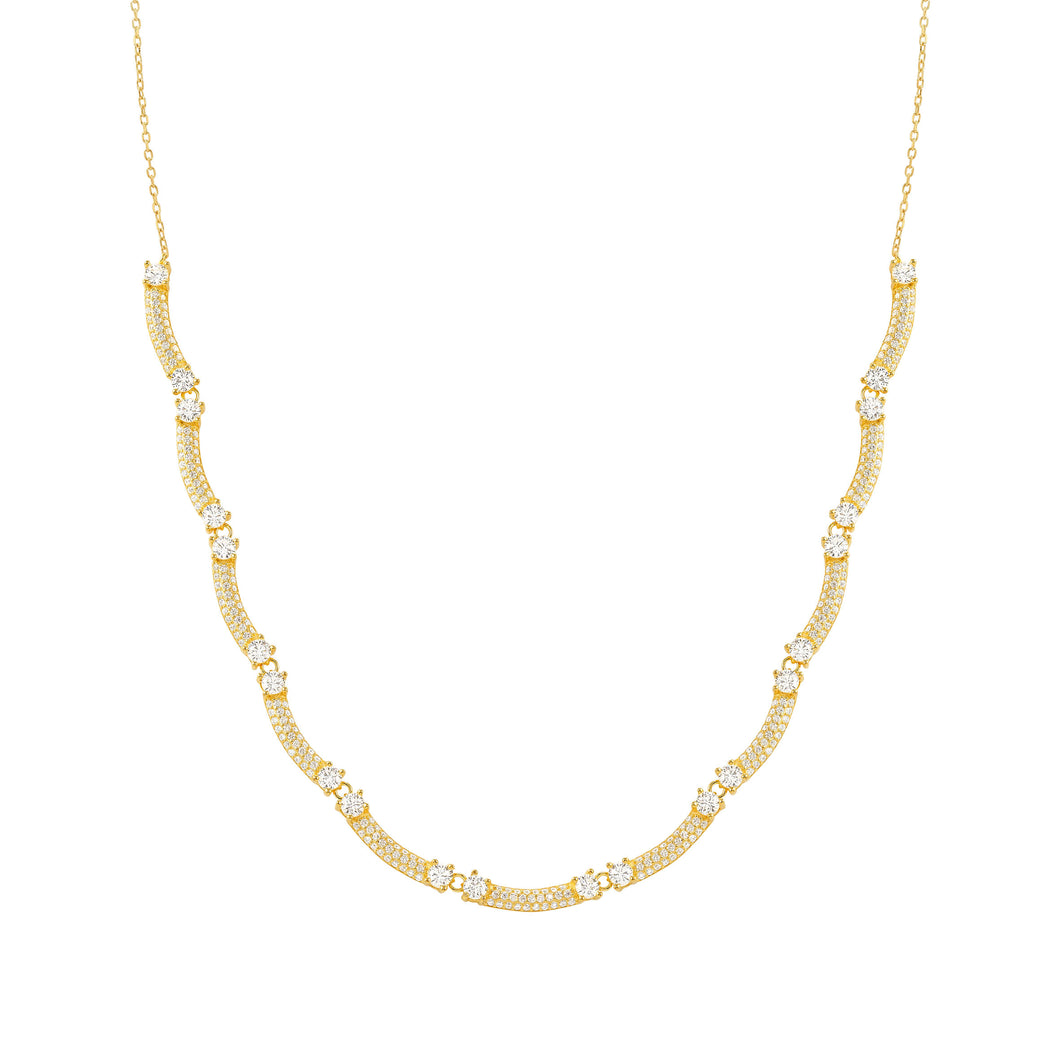 FASHION ERA GOLD NECKLACE 242211/012 WITH CZ