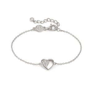 PETIT SPARKLE BRACELET 242300/004 STERLING SILVER HEART WITH CZ