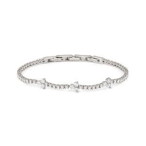 LIFE BOUQUET TENNIS BRACELET 242506/010 SILVER & WHITE CZ